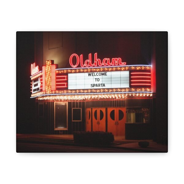 Vintage Theater Canvas Gallery Wrap - Retro Welcome to Sparta Sign Wall Art - Image 2