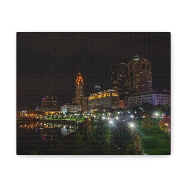 Cityscape Canvas Gallery Wrap - Columbus Night View Wall Art - Image 2