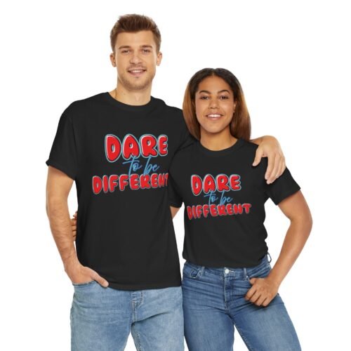 Dare to Be Different Unisex Heavy Cotton Tee - Inspirational Graphic T-Shirt for Self-Expression