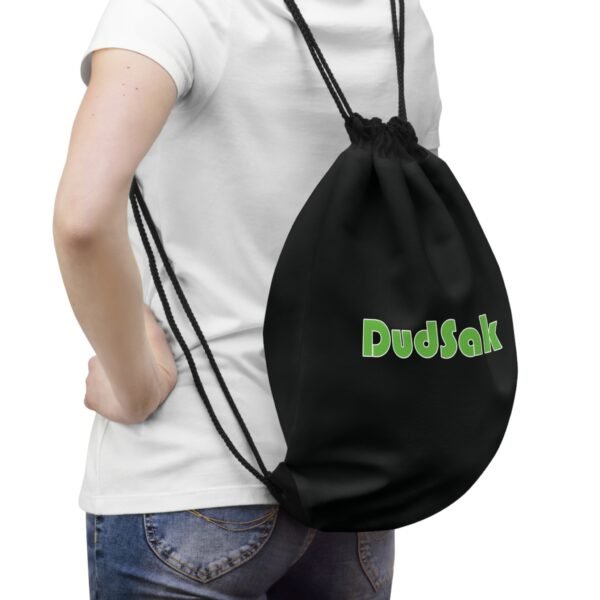 ‘DudSak’ Drawstring Bag (Green) - Stylish & Practical Gym Backpack for Everyday Use - Image 3