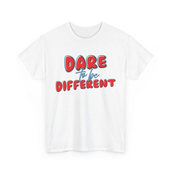 Dare to Be Different Unisex Heavy Cotton Tee - Inspirational Graphic T-Shirt for Self-Expression - Image 5
