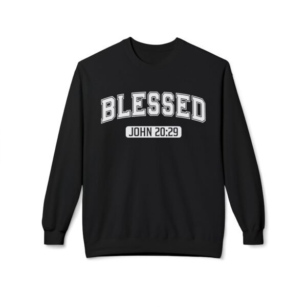Blessed Fleece Crewneck Sweatshirt - John 20:29 Inspirational Apparel - Image 5