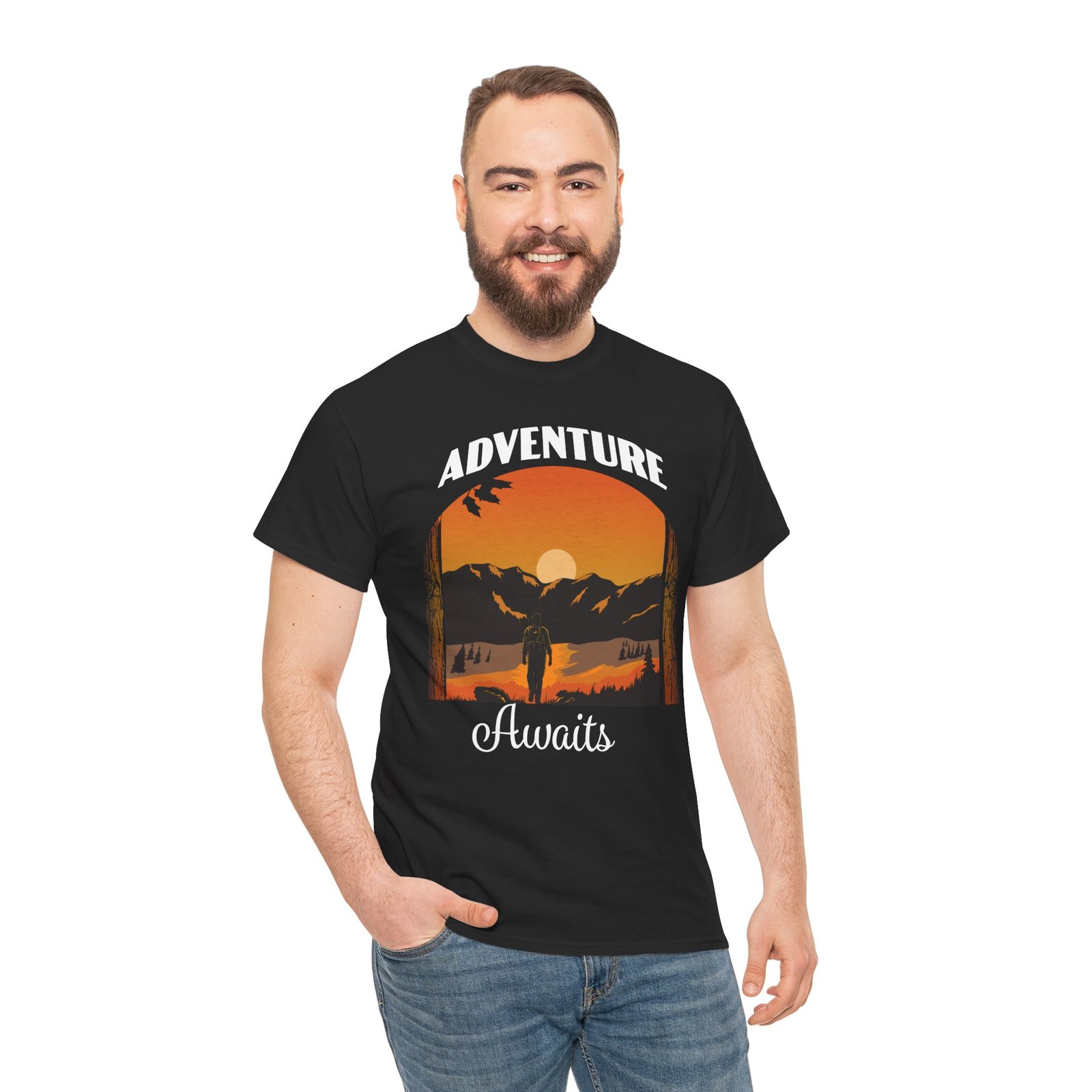 Hiking Adventure Awaits Unisex Heavy Cotton Tee