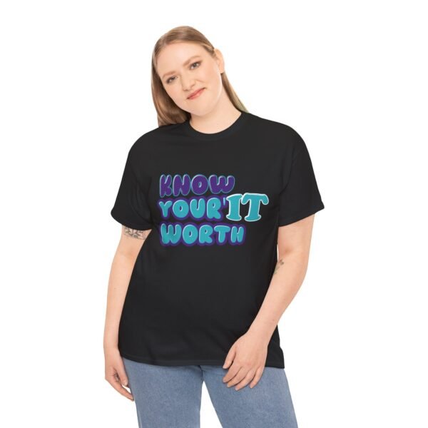 Know Your Worth/Your Worth IT Unisex Heavy Cotton Tee - Image 9