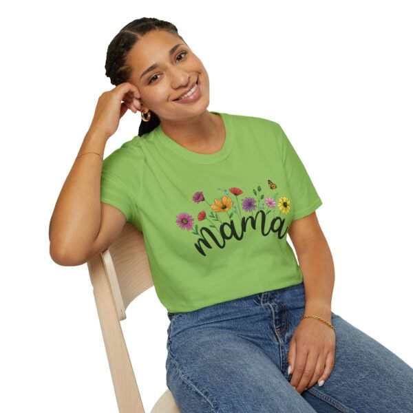 Mama Floral Unisex Softstyle T-Shirt - Image 4
