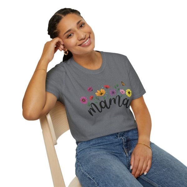 Mama Floral Unisex Softstyle T-Shirt - Image 6