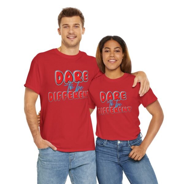Dare to Be Different Unisex Heavy Cotton Tee - Inspirational Graphic T-Shirt for Self-Expression - Image 12