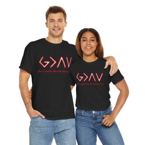 God is Greater Unisex Heavy Cotton Tee - Red