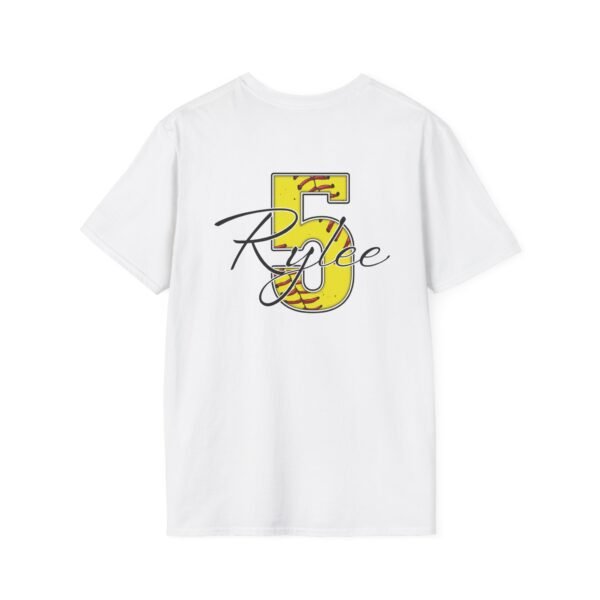 Custom Softball Mom T-Shirt with Personalized Name & Number - Image 4