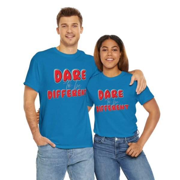 Dare to Be Different Unisex Heavy Cotton Tee - Inspirational Graphic T-Shirt for Self-Expression - Image 9
