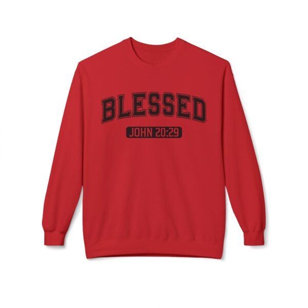 Blessed Fleece Crewneck Sweatshirt - John 20:29 Inspirational Apparel - Image 7