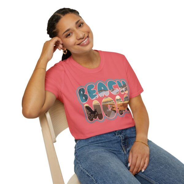 Beach Mom Unisex Softstyle T-Shirt - Summer Vibes, Perfect Gift for Mothers - Image 2